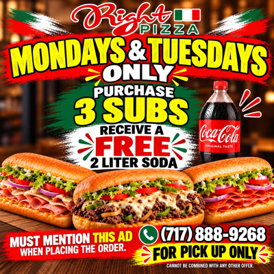 Mondays and Tuesdays special